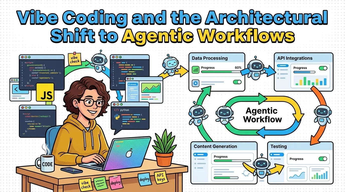 Pop-art illustration of an architect orchestrating agentic AI loops across tools