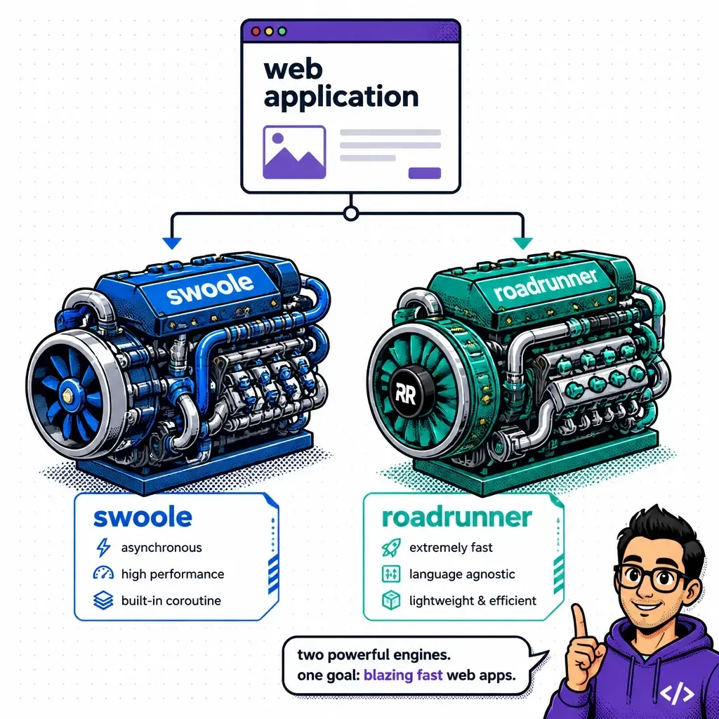 Swoole and RoadRunner compared as Octane application servers