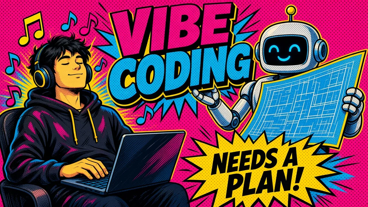 Developer at a glowing terminal, code as vibes as well as syntax